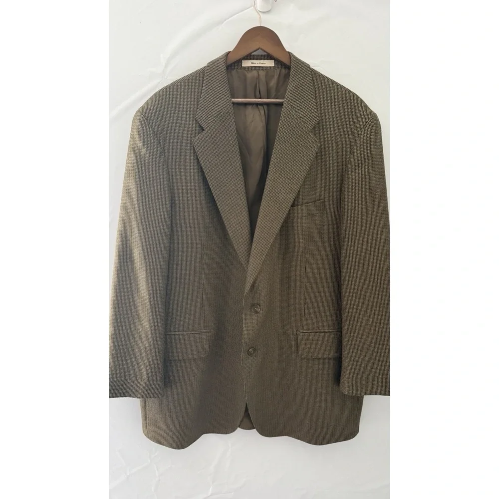 Chaps Ralph Lauren Men's Tweed Wool Houndstooth blazer size 48 R
